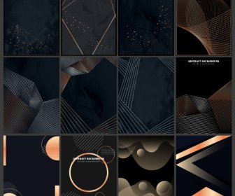 Decorative Background Templates Modern Dark Dynamic Abstract Design