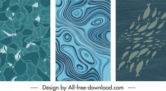 Decorative Background Templates Retro Abstract Nature Themes