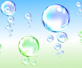 Fondo Decorativo Burbujas De Agua Transparente Iconos Decoración