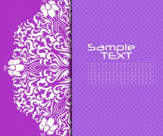 Fondo Decorativo Diseño Curvo Violeta Líneas Simétricas