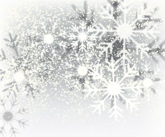Decorative Christmas Background With Snowflakes Crystals