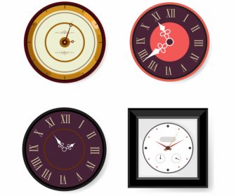Decorative Clock Icons Elegant Modern Decor