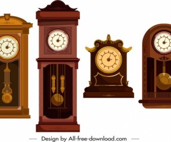 Decorative Clock Templates Elegant Dark Brown Design