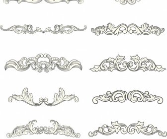 decorative design element elegant symmetrical swirled shapes sketch