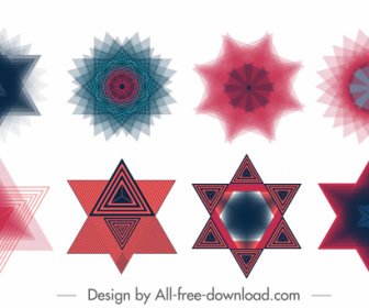 Decorative Elements Modern Colored Delusion Decor Geometric Shapes