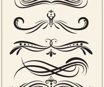 Dekoratif Eleman şablonları Zarif Klasik Girdaplı Simetrik şekiller