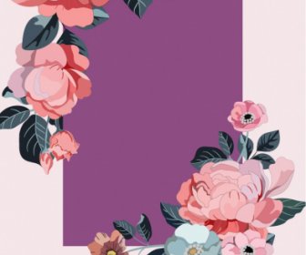 Dekoratif Bunga Template Warna-warni Desain Klasik Elegan