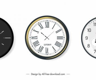 Decorative Hang Clock Icons Modern Circle Shape