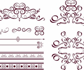 Elementos De Diseño De Las Curvas De Iconos Decorativos Decoracion Clasica