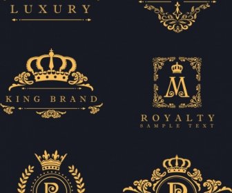 decorative logotypes yellow decor royal style luxury design