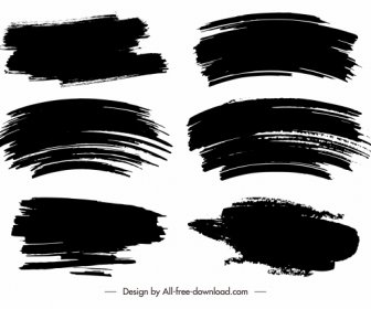 Dekoratif Boya Fırçası şablonları Grunge Siyah Beyaz Kroki