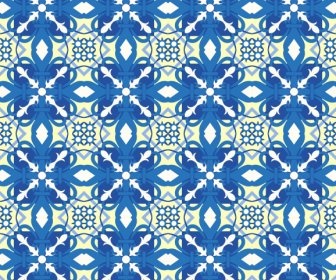 Clásico Diseño De Repetición Simétrica Patrón Decorativo Azul