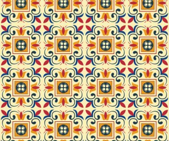 Dekorative Muster Klassischen Symmetrischen Wiederholen Quadrate Kurven Dekor