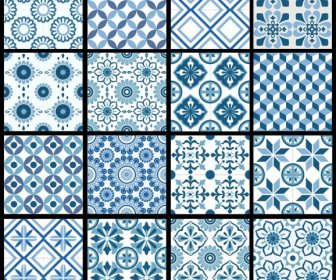 Dekorative Muster-Kollektion Flache Wiederholten Symmetrische Bauweise