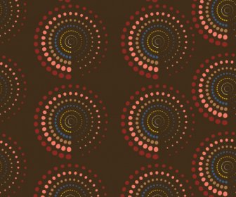 Decorative Pattern Colored Repeating Spiral Circles Decor
