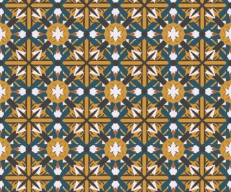 Decorative Pattern Colorful Flat Symmetric Repeating Illusion