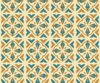 Decorative Pattern Flat Repeating Symmetric Classical Flower Sketch