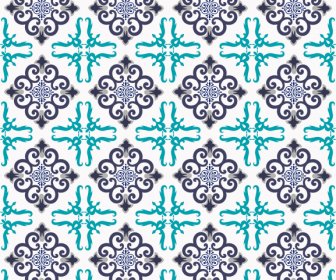 Decorative Pattern Repeating Symmetric Flat Abstract Shapes