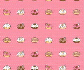 Decorative Pattern Stylized Food Icons Cute Repeating Design
