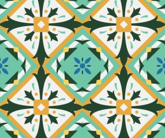 Decorative Pattern Template Colorful Symmetric Repeating Illusion Design