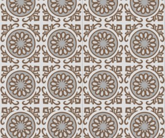 Decorative Pattern Template Flat Symmetrical Retro Design