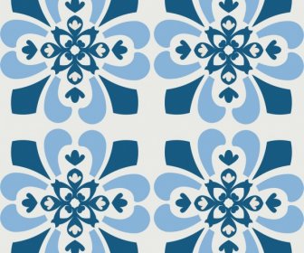 Decorative Pattern Template Repeating Classical Flowers Decor