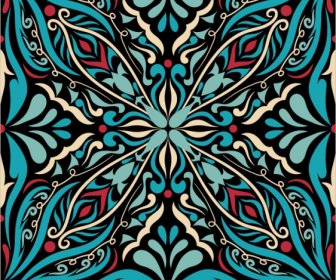 Dekorative Muster Vorlage Retro Orientalische Symmetrische Form