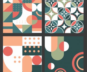 Decorative Pattern Templates Colorful Classical Geometric Classic