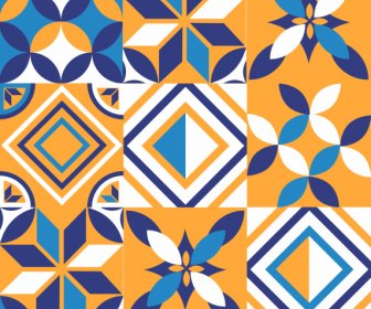 Decorative Pattern Templates Elegant Colorful Flat Classic Symmetric