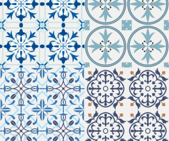Decorative Pattern Templates Flat Classical Symmetric Repeating Decor