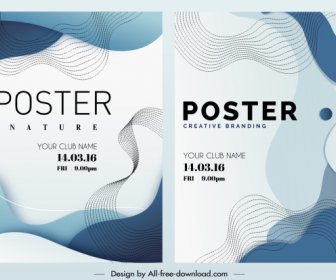 Decorative Poster Templates Abstract Dynamic Lines Sketch