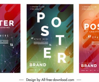 декоративные плакаты шаблоны красочные абстрактные технологии декора