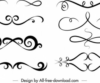 decorative swirled elements classical symmetrical outline
