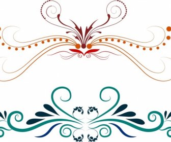 декоративные символ Setsclassical красочные кривых наброски