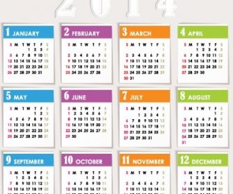 精緻的calendar14年設計向量