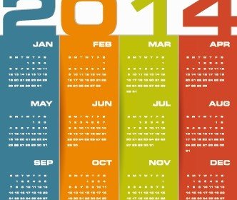 精致的calendar14年设计矢量