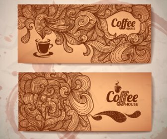 繊細なコーヒー カード デザインのベクトル