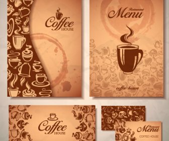 繊細なコーヒー カード デザインのベクトル