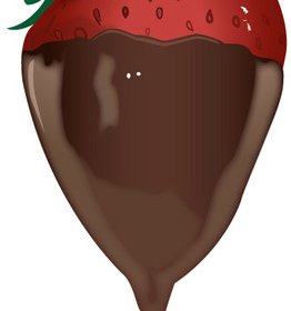 Delicious Chocolate Dipped Strawberry Food Vector