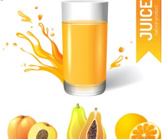 Delicious Juice Drink Design Vektoren 5