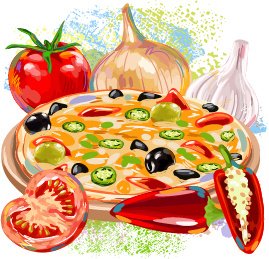 Delicious Pizza Illustration Vector  No.339039