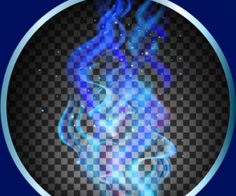 Fundo De Ilusão Azul Brilhante Círculo De Fumaça Decoração Quadriculada