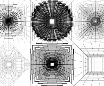 иллюзия эскиз векторная иллюстрация в черно-белом варианте