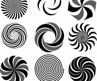Delusion Swirl Templates Black White Flat Twisted Sketch
