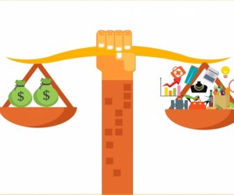Symbol Von Nachfrage Und Einkommen Konzept Balance