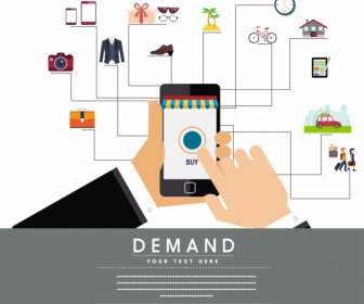 Diseño De Los Iconos De Consumo De Demanda Inforgraphic Smartphone