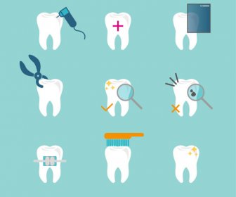 Iconos De Vector De Cuidado Dental