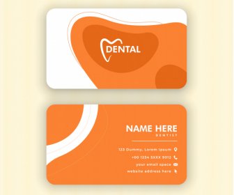 Dental Clinic Business Card Template Tooth Curves Shapes Decor