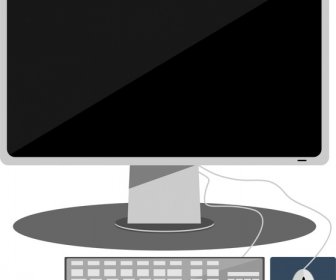 Desktop Computer Realistic Vector Illustration