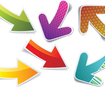 Different Arrow Stickers Design Elements Vector